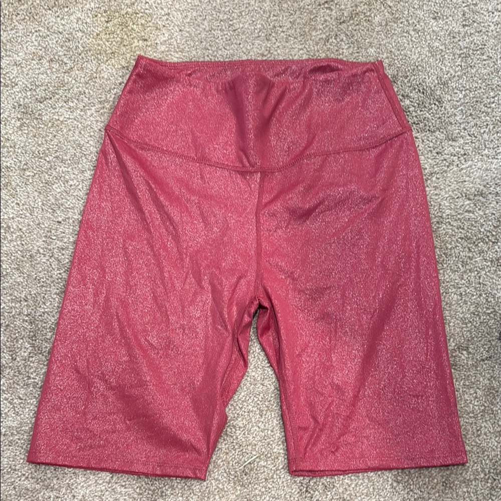 Women's Shimmering Red Shorts